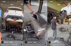 Kwid elétrico bateria concreto